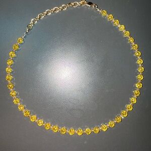 Gorgeous adjustable Tarina Tarantino yellow and gold crystal necklace